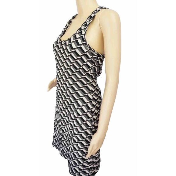 2/$15 Max Studio Twist Racerback Mini Dress Striped Sleeveless Scoop Neck Size S - Picture 4 of 8